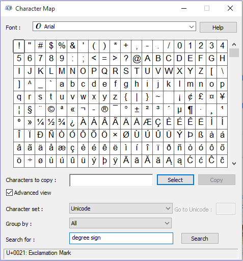 how do i type a degrees symbol in word for mac